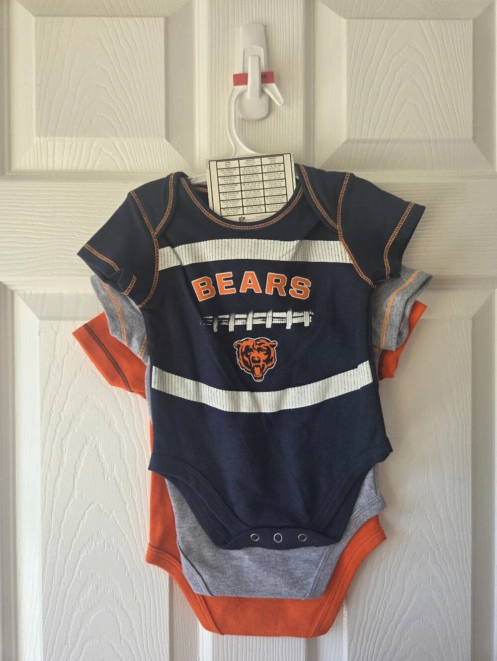 Chicago Bears Bodysuit 3pc Set 0-3M, 3-6M NFL Football Short Sleeves NWT